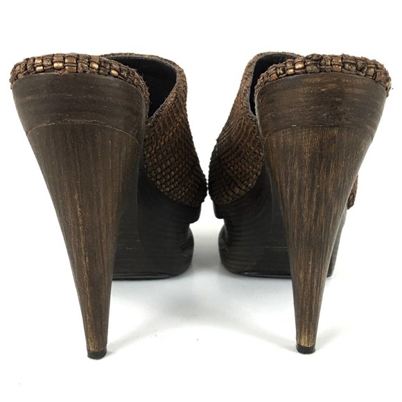 Elizabeth and James Heels 6 Brown Platform Leather - Picture 6 of 8